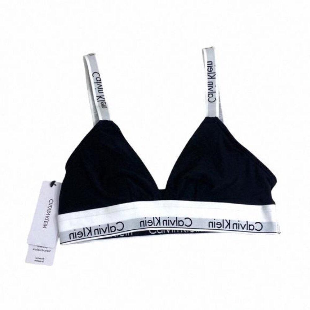Calvin Klein Unlined Bralette Modern Cotton Crossback Black QF5980-001 Underwear - Picture 3 of 7